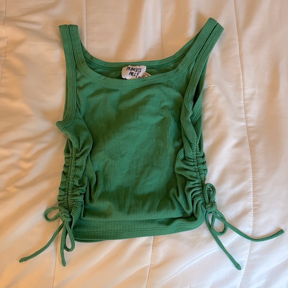 Princess Polly Emerald Ruched Tank Top